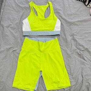 Vibrant Lime and White Activewear Set